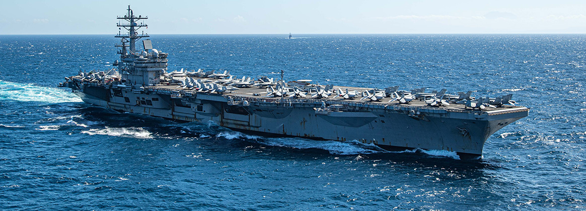 INDIAN OCEAN (July 18, 2023) The U.S. Navy’s only forward-deployed aircraft carrier, USS Ronald Reagan (CVN 76), steams in the Indian Ocean, July 18, 2023. 